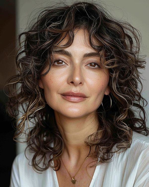 Curly Shaggy Hairstyle