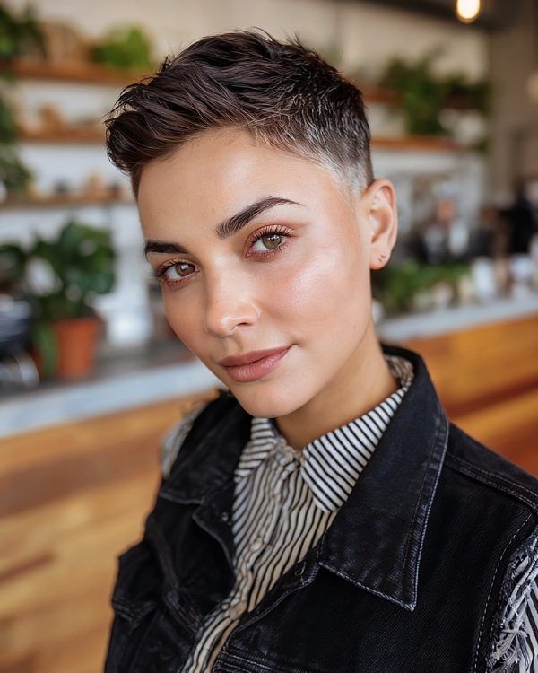 Short Brush Up with Tapered Sides