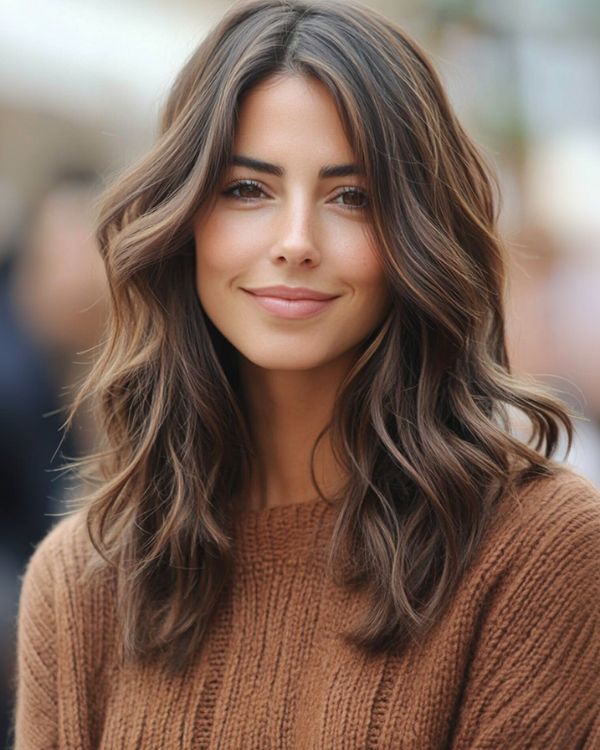 Textured Wavy Middle Part