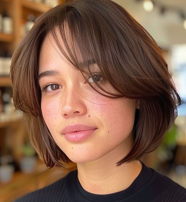 Blunt Cut with Curtain Bangs