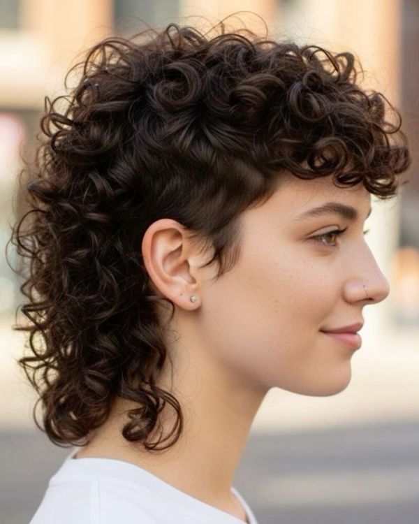 Curly Mullet Fade