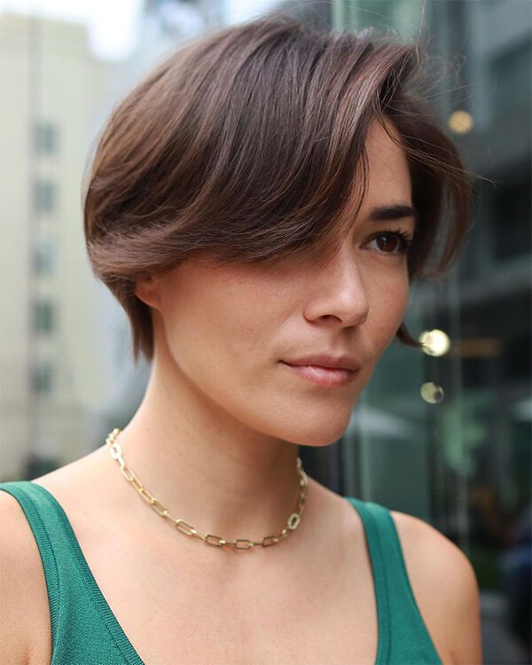 Layered Fringed Crop with Short Sides