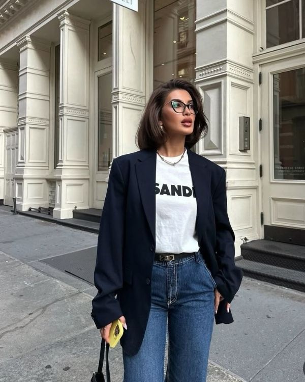 Oversized T-Shirt With a Blazer