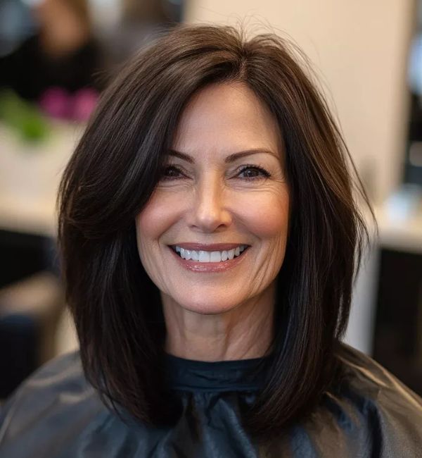 Sleek mid-length cut