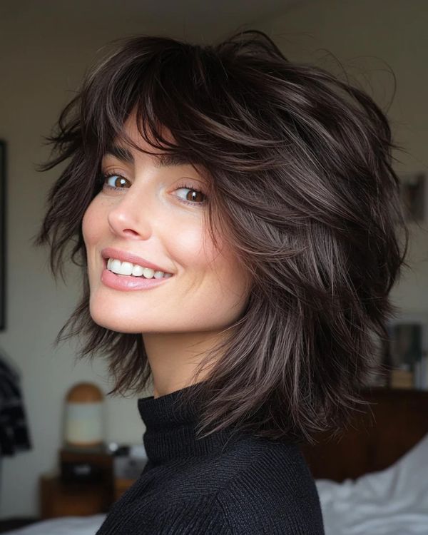Thick, Shaggy Hair with Layers