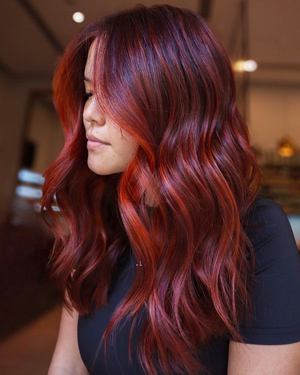 Bright Red and Burgundy Hair Shades