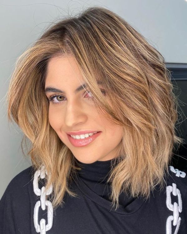 Messy Shoulder-Length Hair