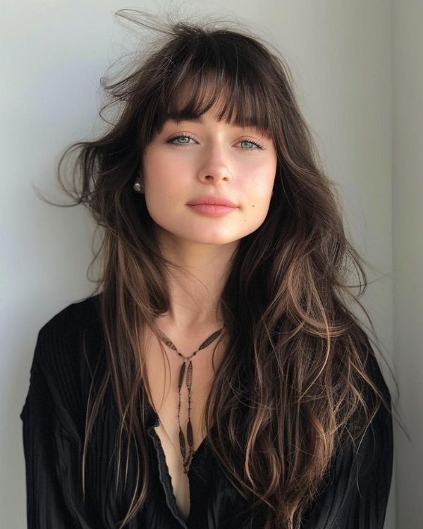 Messy, Textured Fringe with Fade